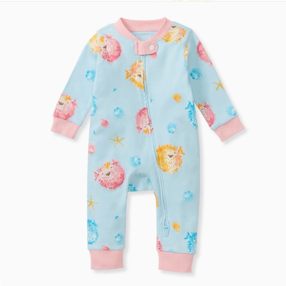 Burt's Bees Blue Puffer Fish Footie